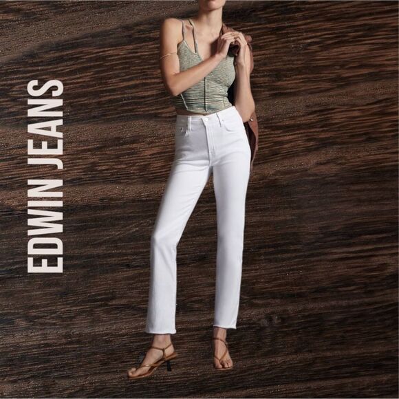 EDWIN ANTHROPOLOGIE Women’s Bree High Rise Skinny Jeans in the Size 31 in White - Picture 5 of 9